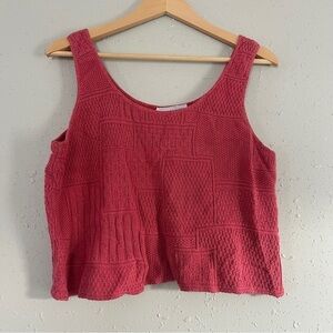 Absolutely Cotton Pink Crop Top Oversized Casual Spring Summer Medium